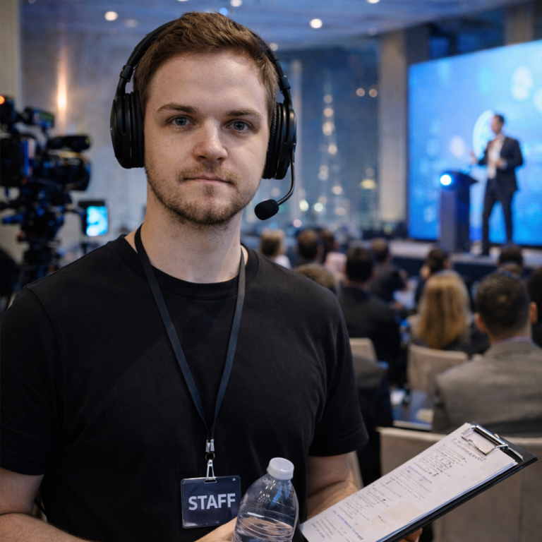 video team filming an event in dubai expo